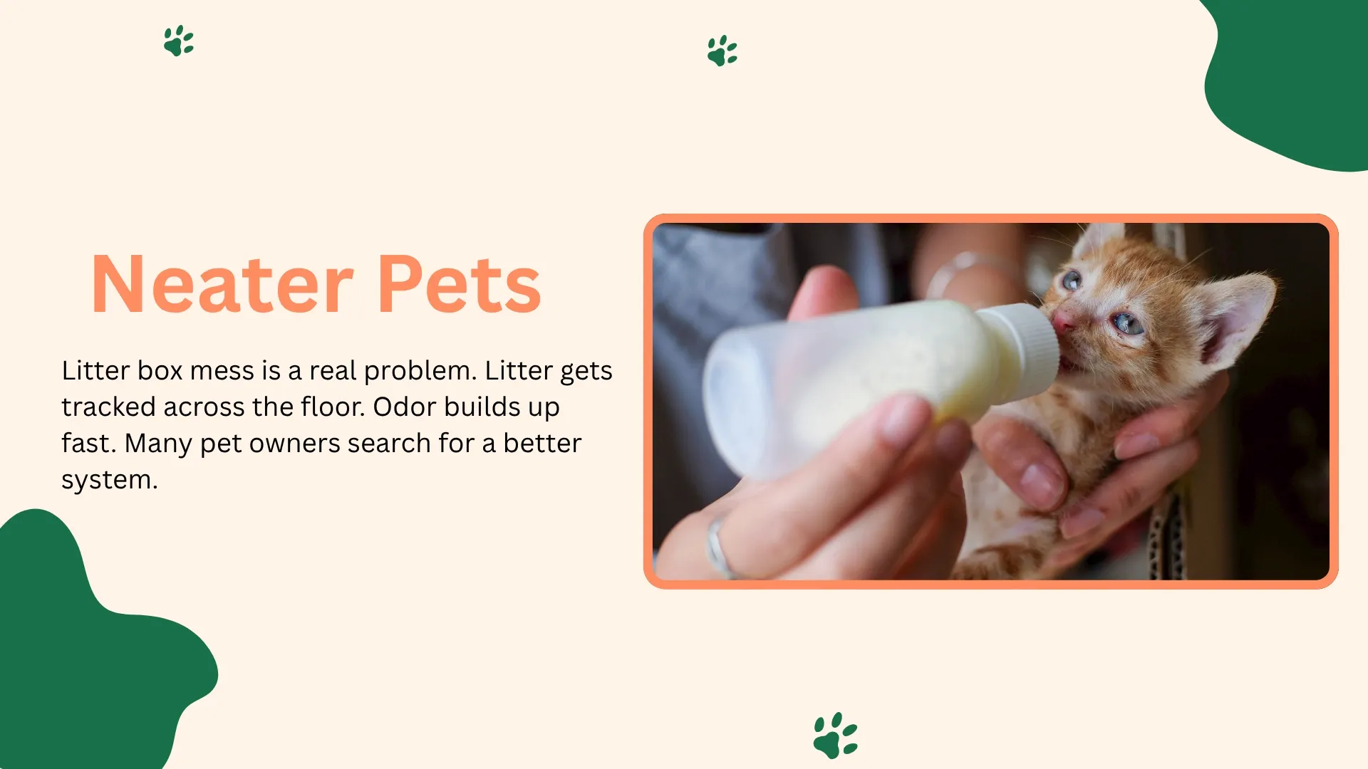 neater pets litter box system with cat beside a clean tray
